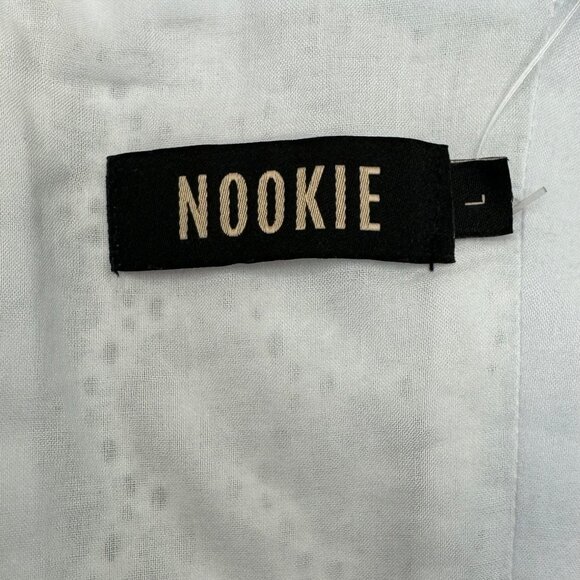 Nookie Darling Square Neck Broderie Anglaise Mini Dress White Size Large NWT - Picture 4 of 6